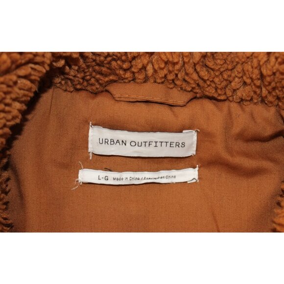URBAN OUTFITTERS Teddy Cropped Jacket in Light Brown (Large) - Picture 10 of 13